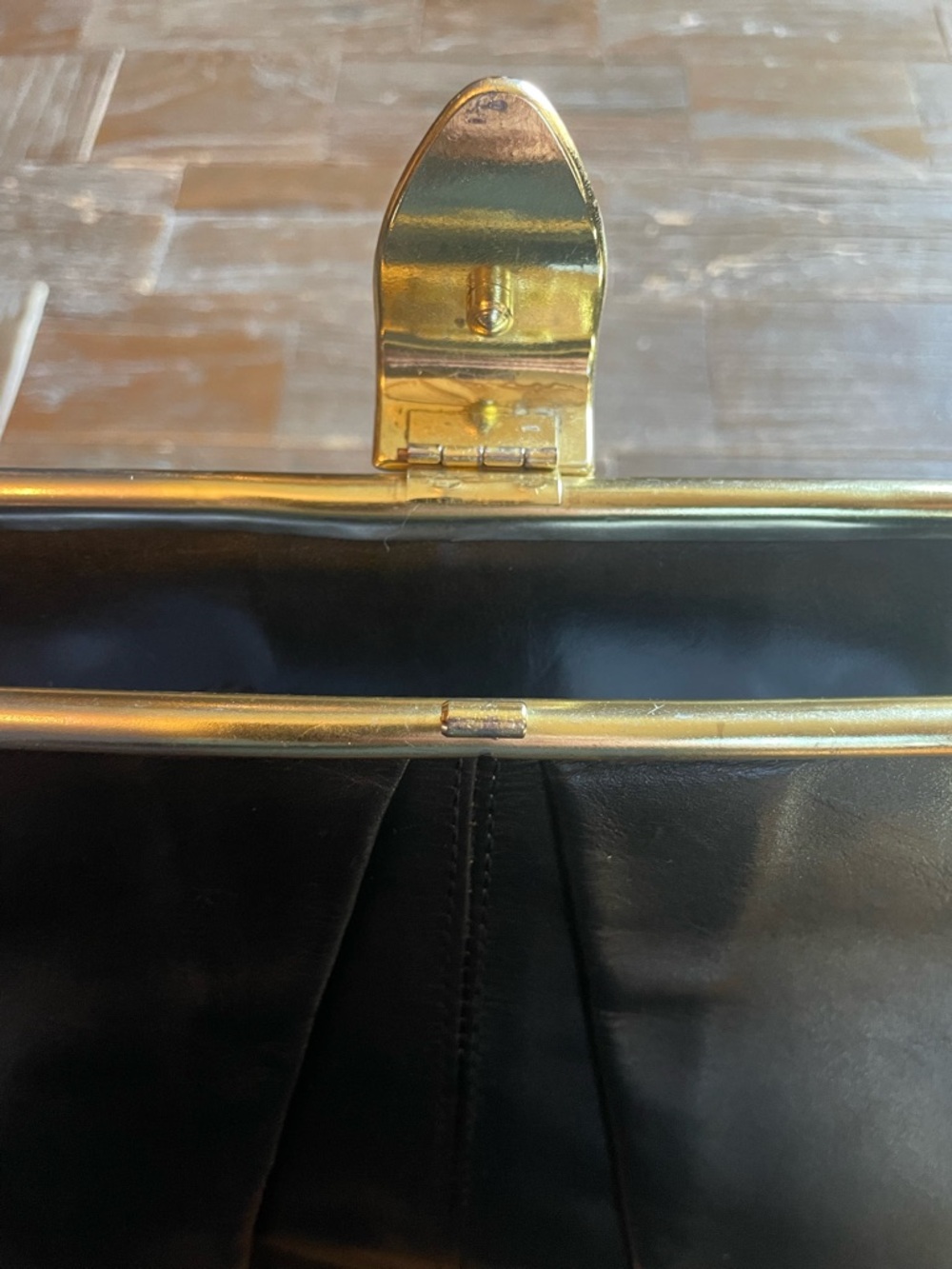 Vintage Leather Frame Clutch - Picture 8 of 15